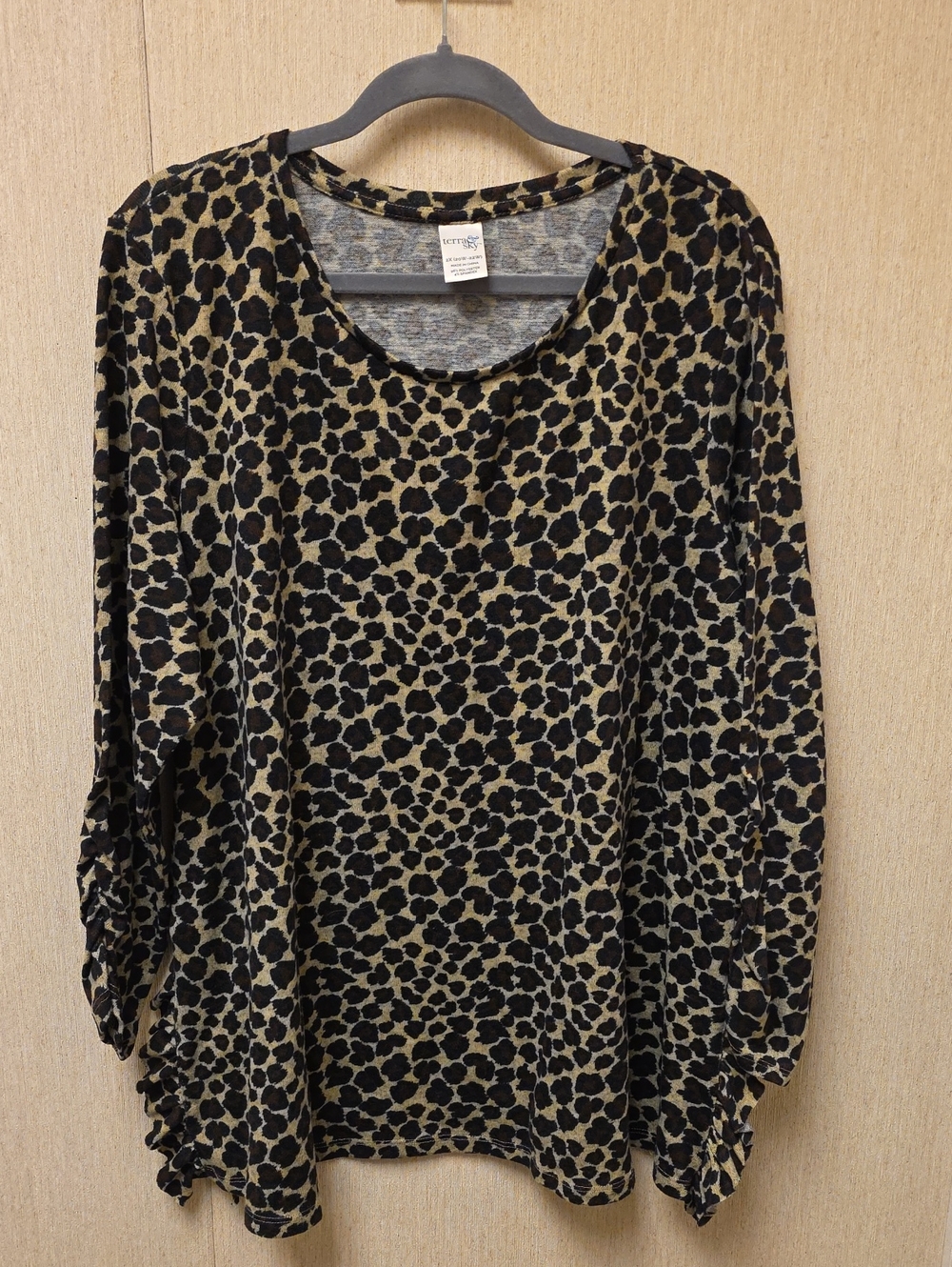 Terra & Sky Black and Tan Leopard Long Sleeve Tee